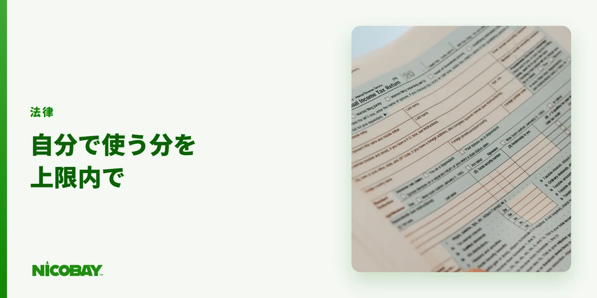 ニコチンベイプは自己使用の目的で上限内なら個人輸入できることを示す見出し画像